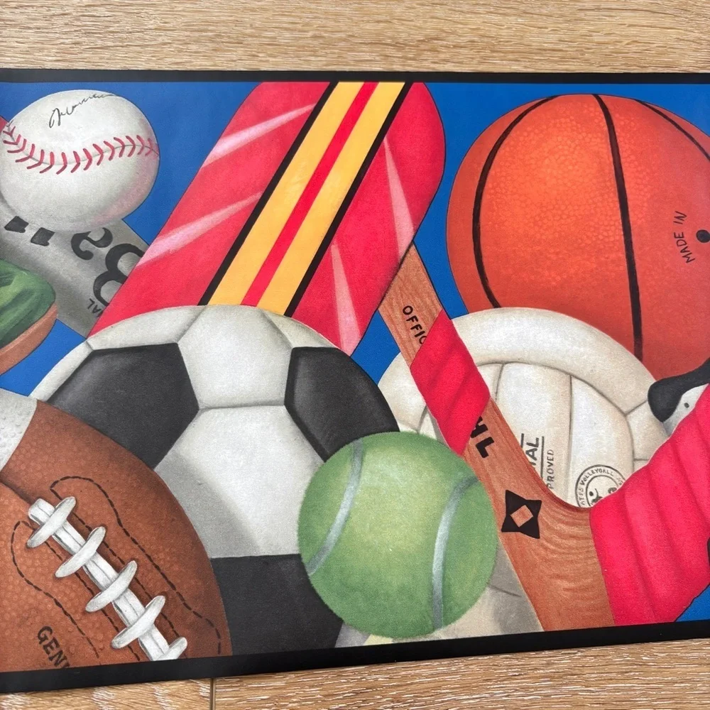 York Wallpaper Border Prepasted Basketball Baseball Sports 5 YD X 10 inches NEW